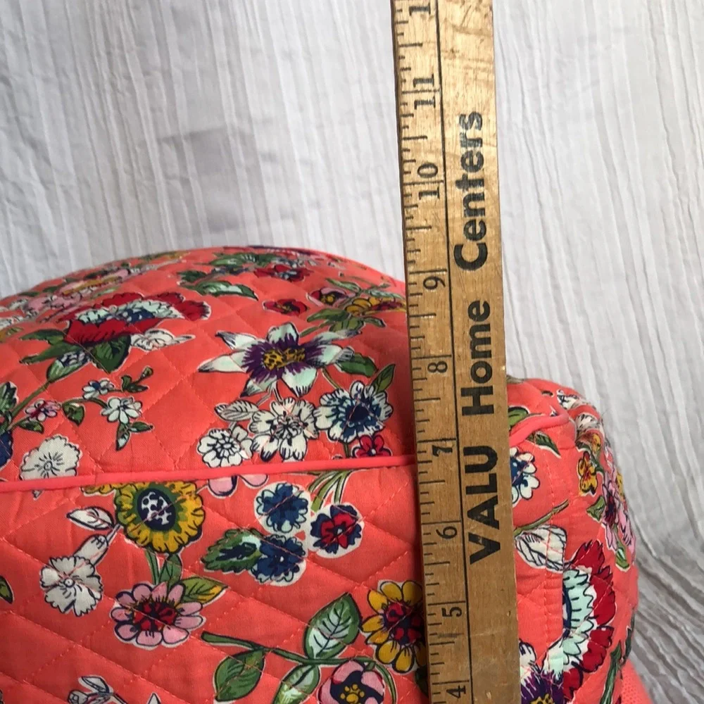 VERA BRADLEY XL Iconic Campus Coral Floral padded laptop tech backpack organizer - Picture 16 of 16